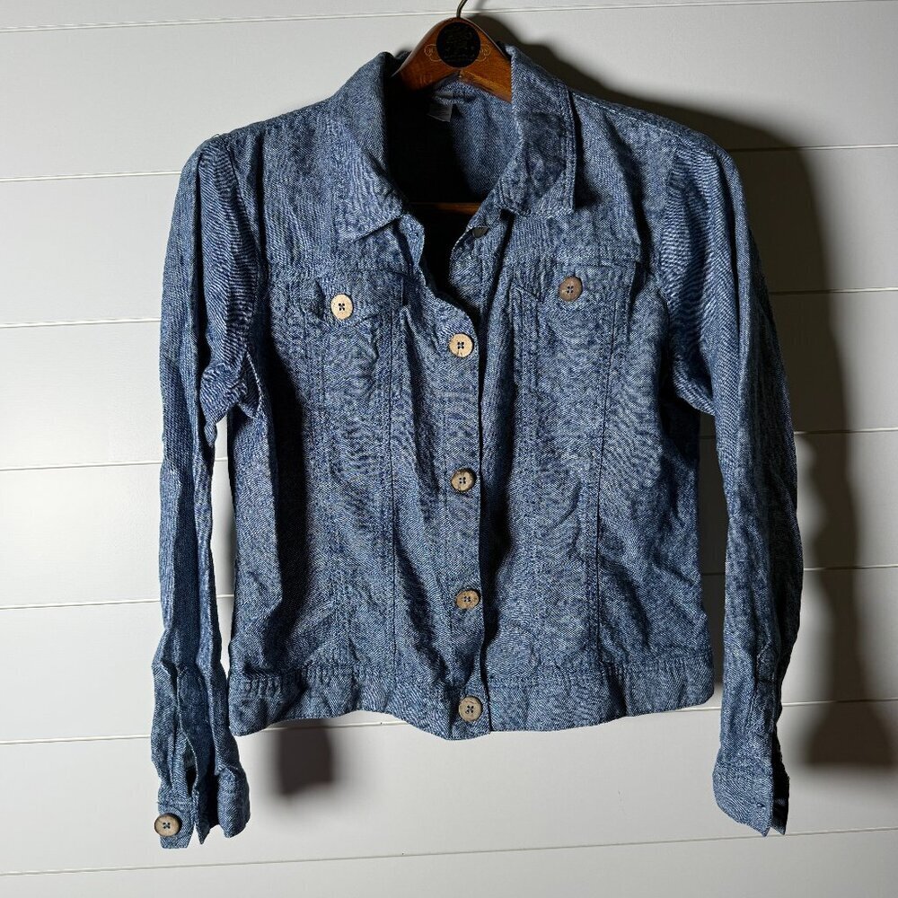 Dash Linen/Rayon Blend Light Jacket Denim Color Size XL